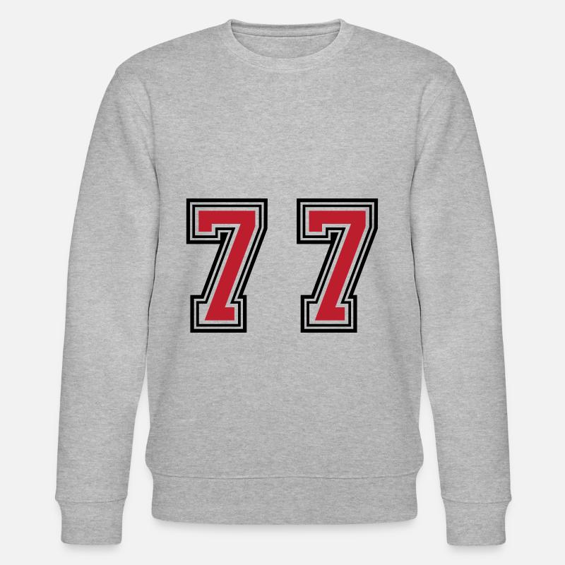 77 Zahl Symbol - Stanley/Stella Unisex Bio-Sweatshirt CHANGER  - Grau meliert
