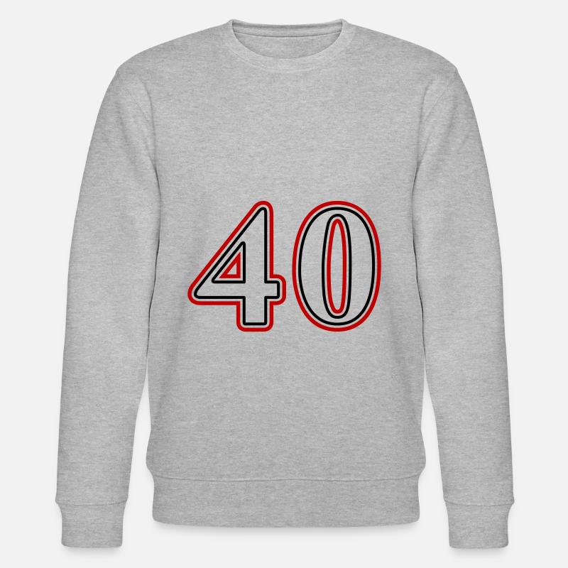 40 Zahl nummer - Stanley/Stella Unisex Bio-Sweatshirt CHANGER - Grau meliert