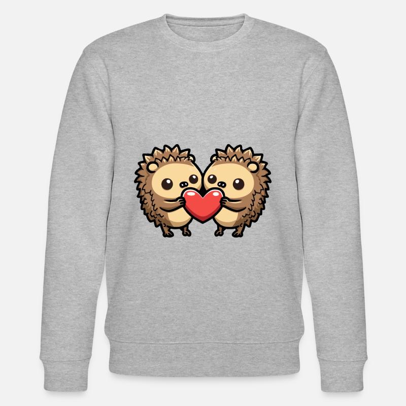 Igel Comic Paar Liebe - Stanley/Stella Unisex Bio-Sweatshirt CHANGER  - Grau meliert