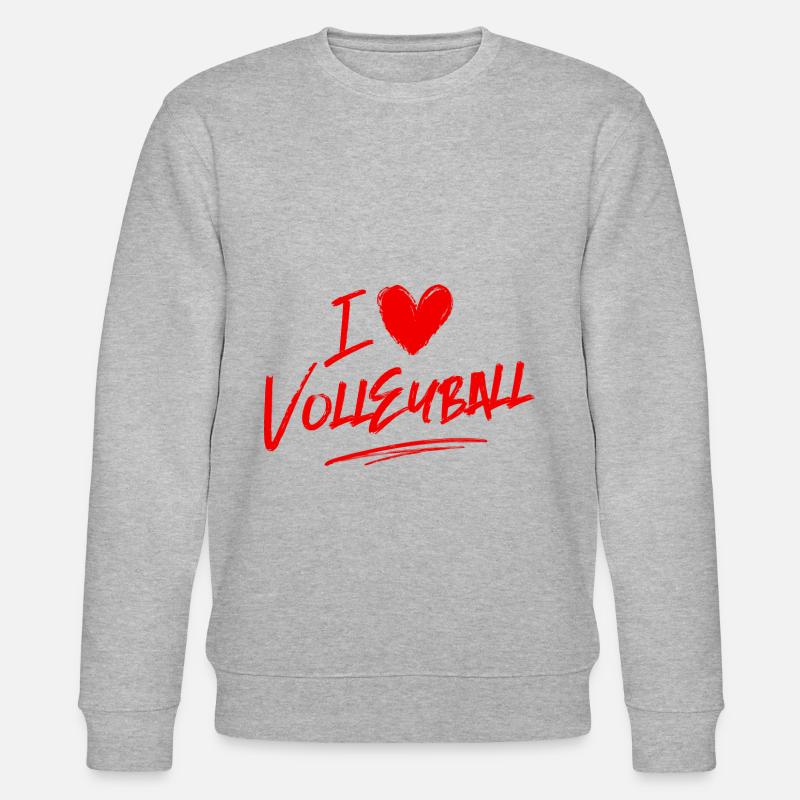 Ich liebe Volleyball - Stanley/Stella Unisex Bio-Sweatshirt CHANGER  - Grau meliert