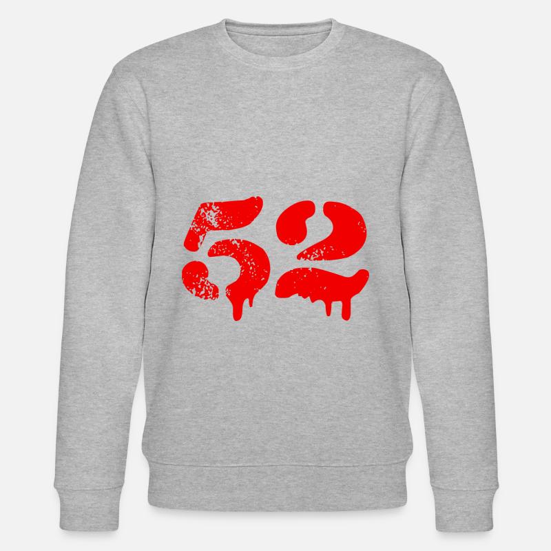52 Zahl Symbol - Stanley/Stella Unisex Bio-Sweatshirt CHANGER  - Grau meliert