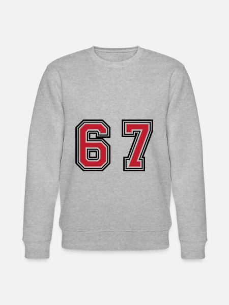 67 Number Symbol - Stanley/Stella CHANGER Unisex Organic Sweatshirt - heather grey