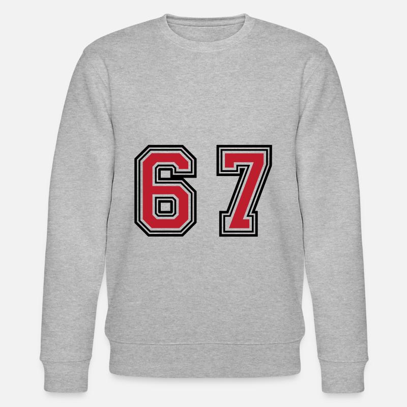 67 Zahl Symbol - Stanley/Stella Unisex Bio-Sweatshirt CHANGER  - Grau meliert