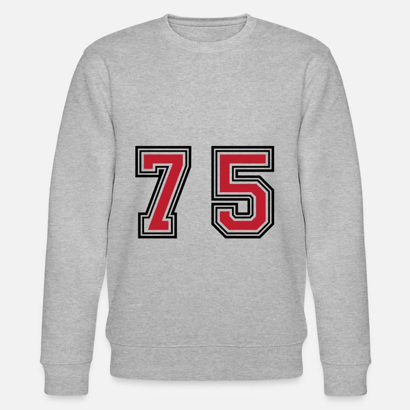 75 Zahl Symbol - Stanley/Stella Unisex Bio-Sweatshirt CHANGER  - Grau meliert