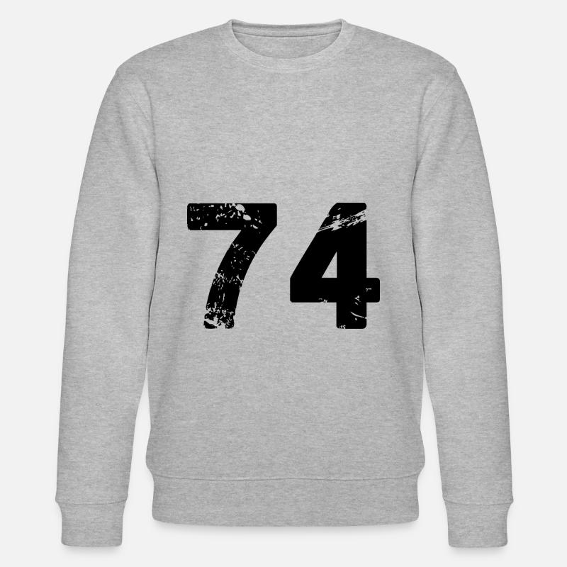 74 number jersey - Stanley/Stella CHANGER Unisex Organic Sweatshirt - heather grey