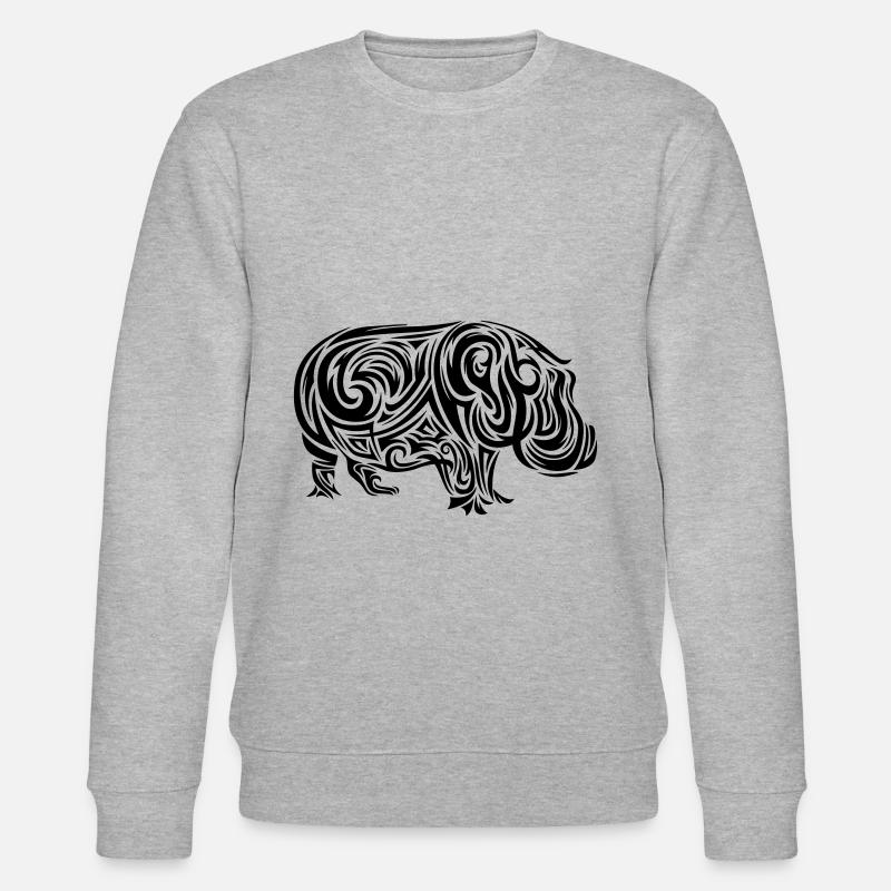 Tatouage tribal d’hippopotame - Sweat bio CHANGER Stanley/Stella Unisexe - gris chiné