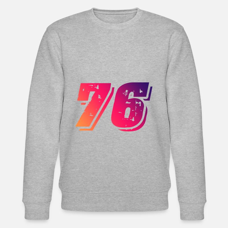 76 Zahl Symbol - Stanley/Stella Unisex Bio-Sweatshirt CHANGER  - Grau meliert