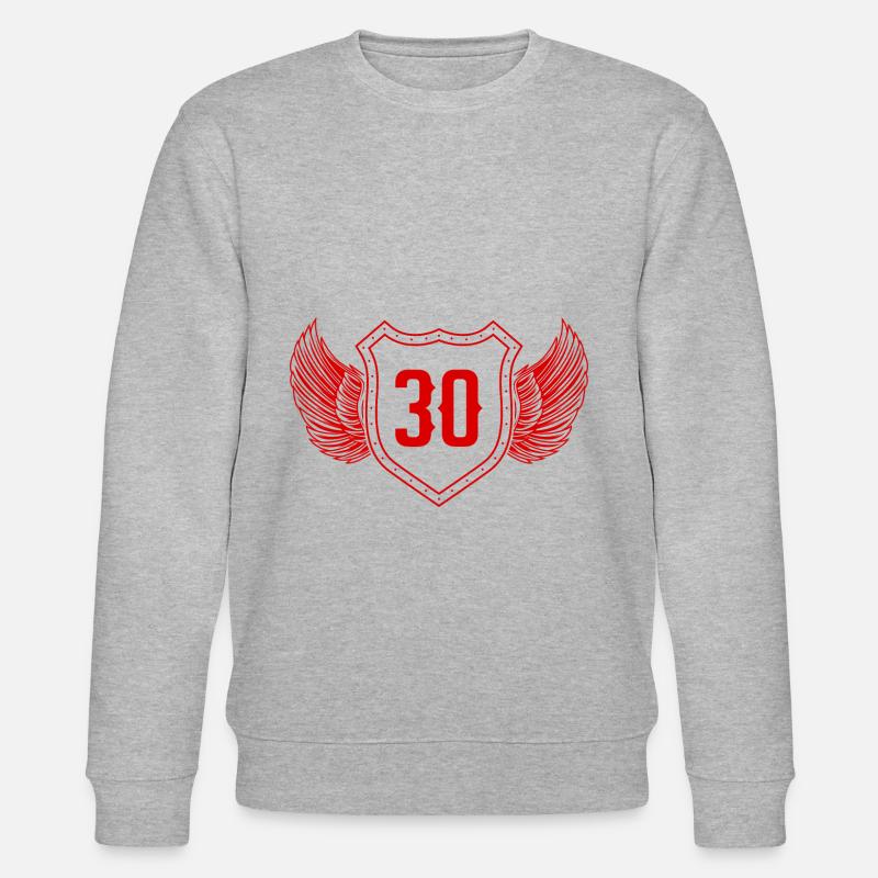 30 Zahl Wappen - Stanley/Stella Unisex Bio-Sweatshirt CHANGER  - Grau meliert