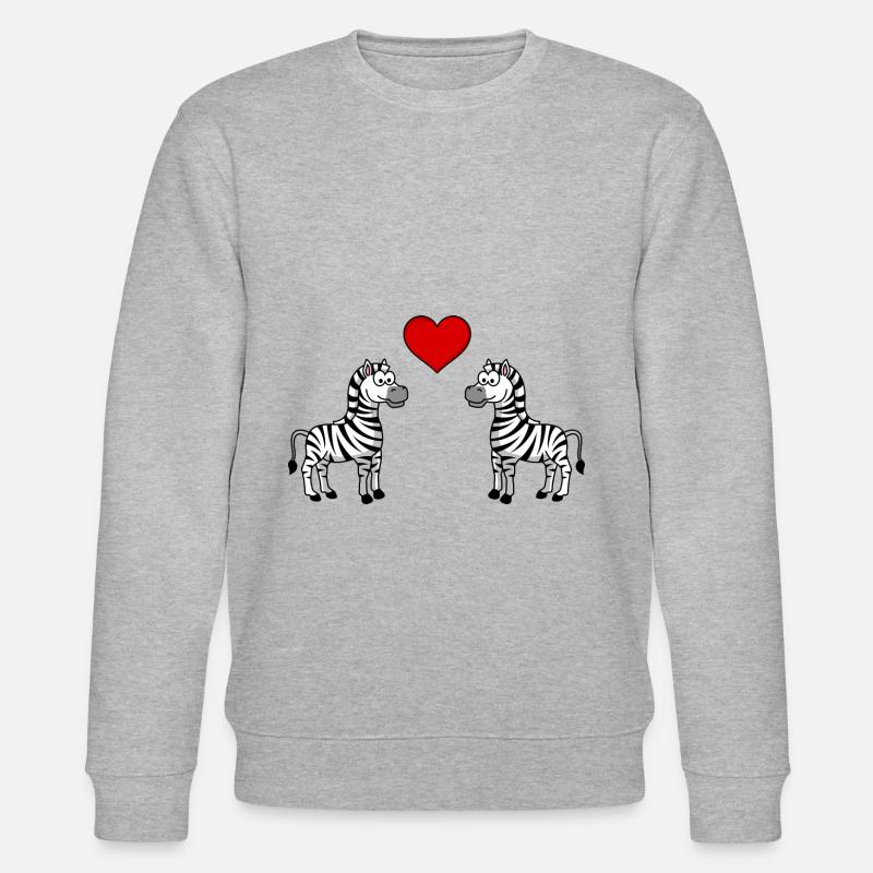 Zebra Comic Paar Liebe - Stanley/Stella Unisex Bio-Sweatshirt CHANGER  - Grau meliert