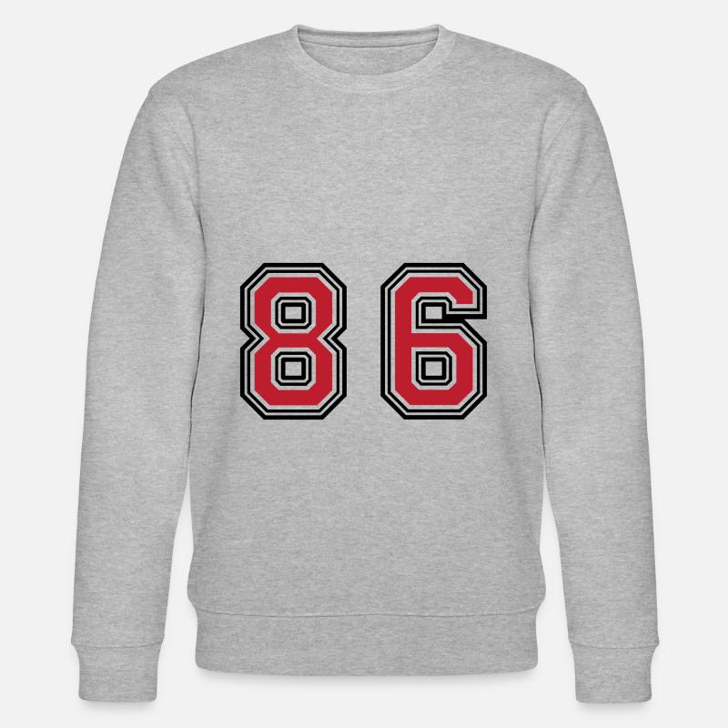 86 Number Symbol - Stanley/Stella CHANGER Unisex Organic Sweatshirt - heather grey