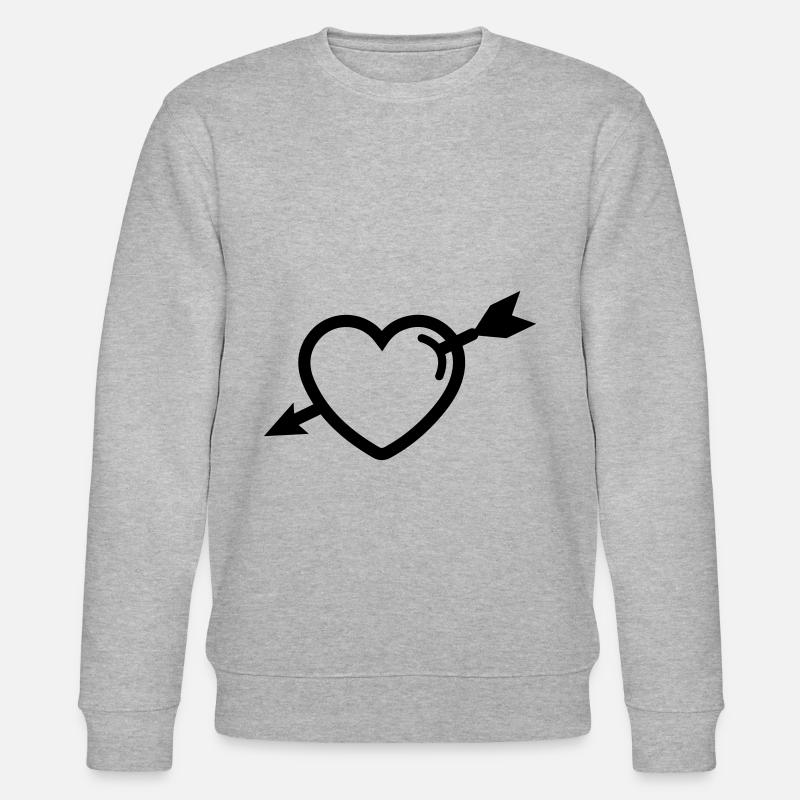 Herz symbol pfeil - Stanley/Stella Unisex Bio-Sweatshirt CHANGER  - Grau meliert