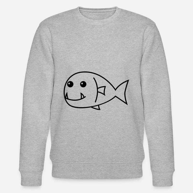 Piranha Comic Tier - Stanley/Stella Unisex Bio-Sweatshirt CHANGER  - Grau meliert