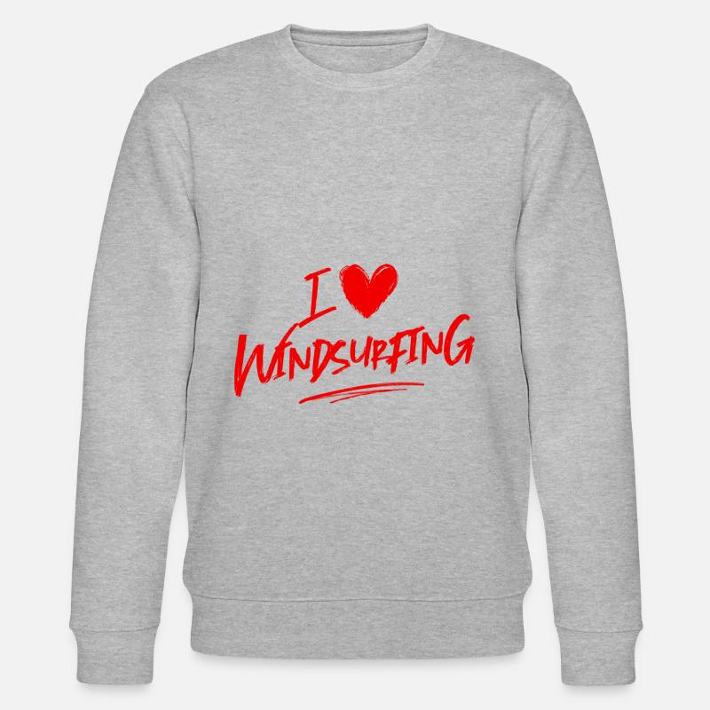 Ich liebe Windsurfen - Stanley/Stella Unisex Bio-Sweatshirt CHANGER  - Grau meliert