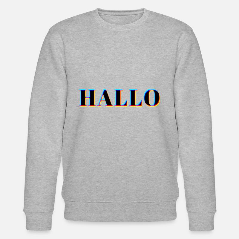 HELLO NEON - Stanley/Stella Unisex Bio-Sweatshirt CHANGER - Grau meliert