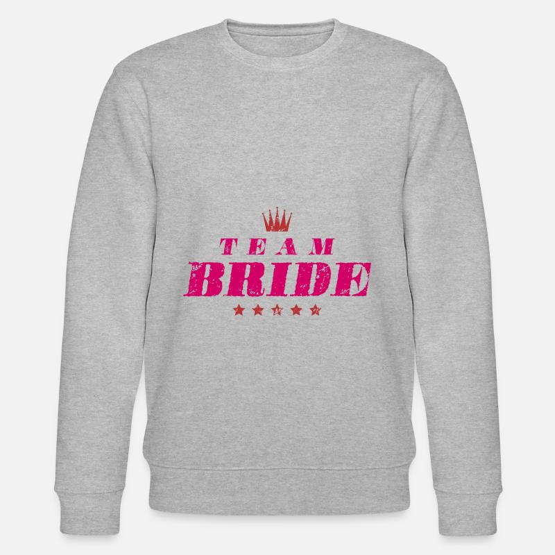 Team Bride Hochzeit Spruch - Stanley/Stella Unisex Bio-Sweatshirt CHANGER  - Grau meliert