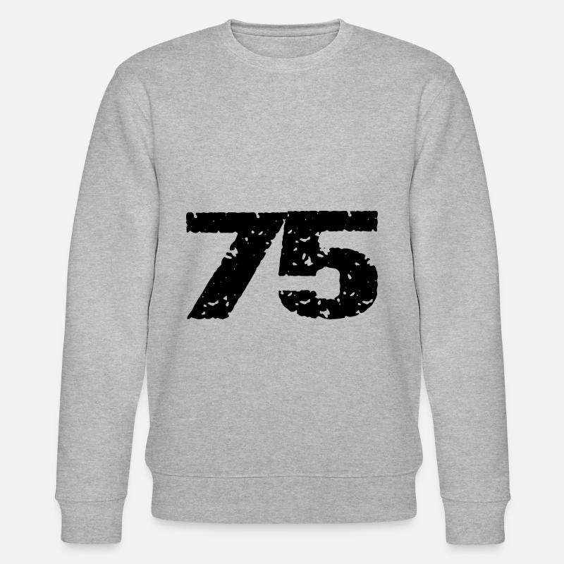 75 Zahl Trikot - Stanley/Stella Unisex Bio-Sweatshirt CHANGER  - Grau meliert
