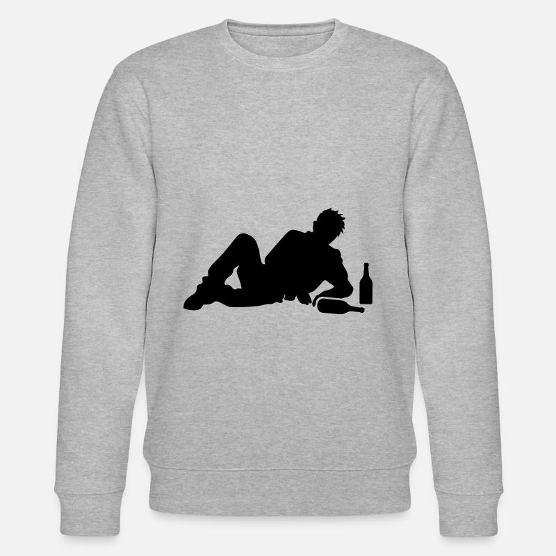 Betrunken Drunk Mann Saufen - Stanley/Stella Unisex Bio-Sweatshirt CHANGER  - Grau meliert