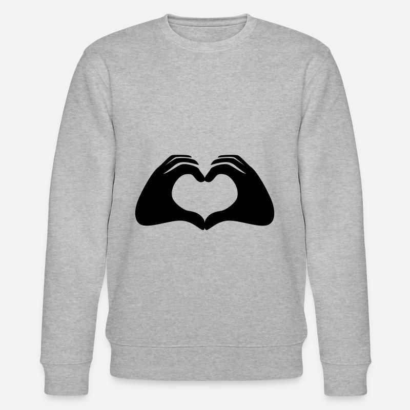 Hände Herz Symbol - Stanley/Stella Unisex Bio-Sweatshirt CHANGER  - Grau meliert