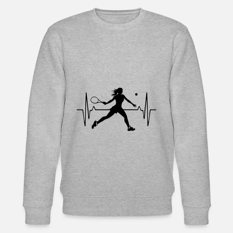 Tennis Player Pulse Frequency - Stanley/Stella CHANGER Unisex Organic Sweatshirt - heather grey