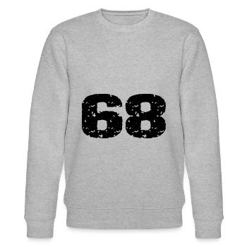 68 Zahl Trikot - Stanley/Stella Unisex Bio-Sweatshirt CHANGER  - Grau meliert - Vorne - Nik (191cm) & Marisol (170cm)