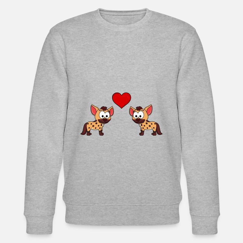 Hyäne Comic Paar liebe - Stanley/Stella Unisex Bio-Sweatshirt CHANGER  - Grau meliert