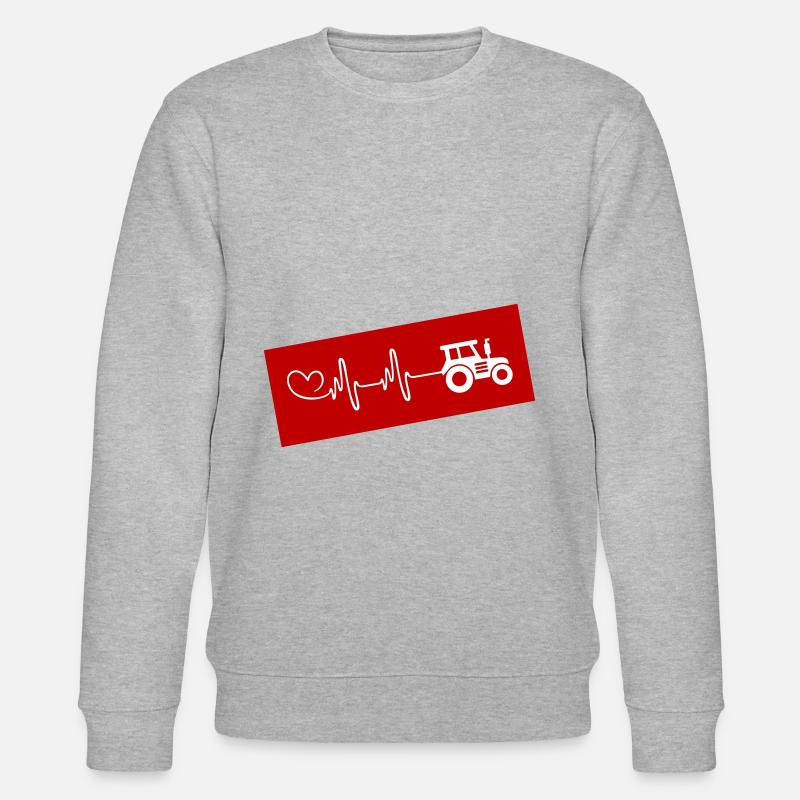 Traktor Puls Herz Liebe - Stanley/Stella Unisex Bio-Sweatshirt CHANGER - Grau meliert