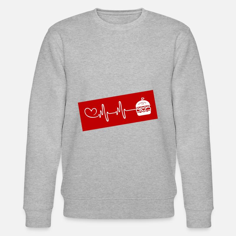 Burger Pulse Heart Love - Sweat bio CHANGER Stanley/Stella Unisexe - gris chiné