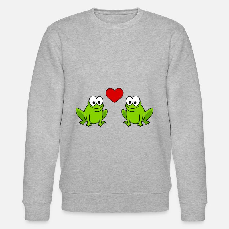 Frosch Comic Paar liebe - Stanley/Stella Unisex Bio-Sweatshirt CHANGER  - Grau meliert