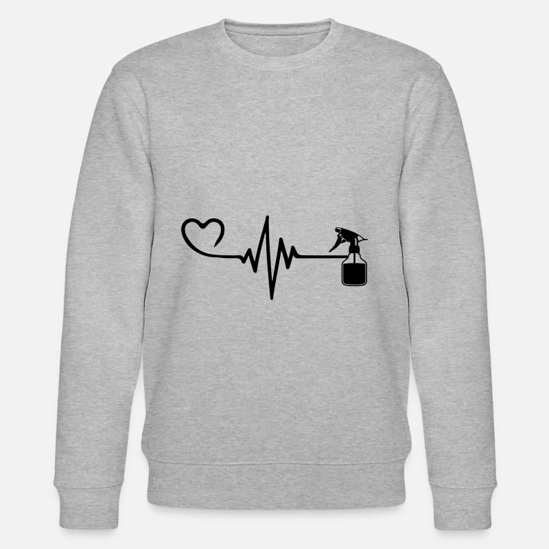 Barber Puls Herz Liebe - Stanley/Stella Unisex Bio-Sweatshirt CHANGER  - Grau meliert