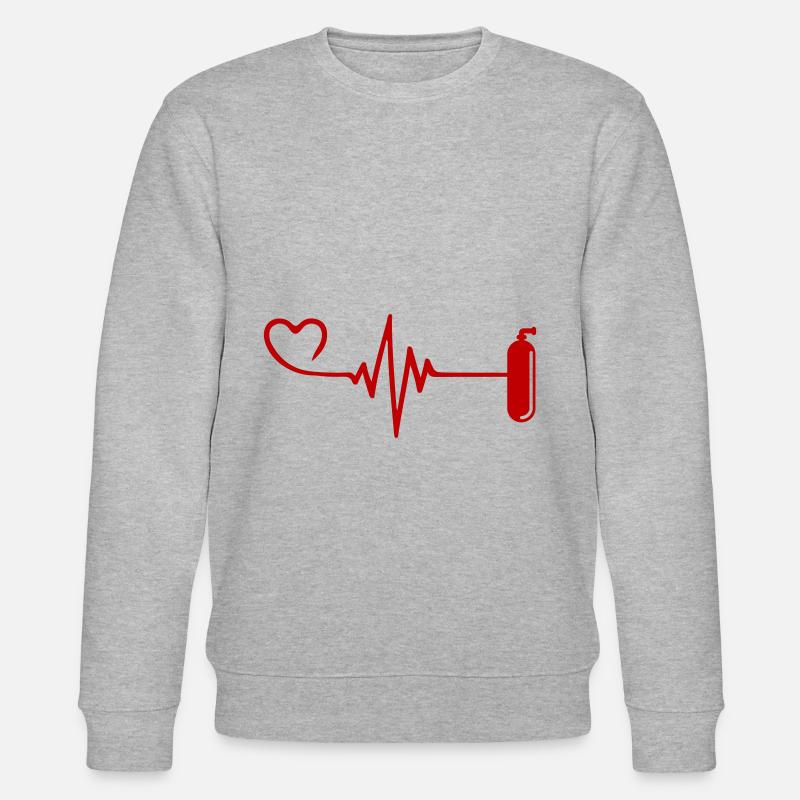 Sauerstoff Tauchen puls herz - Stanley/Stella Unisex Bio-Sweatshirt CHANGER  - Grau meliert