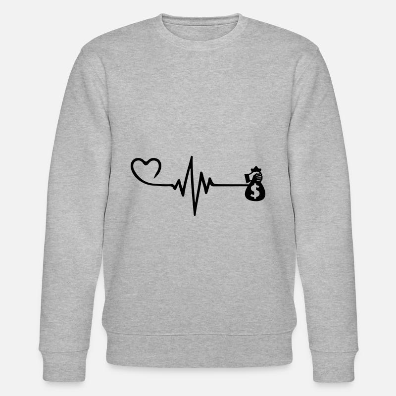 Argent Amour Pulse Cœur - Sweat bio CHANGER Stanley/Stella Unisexe - gris chiné
