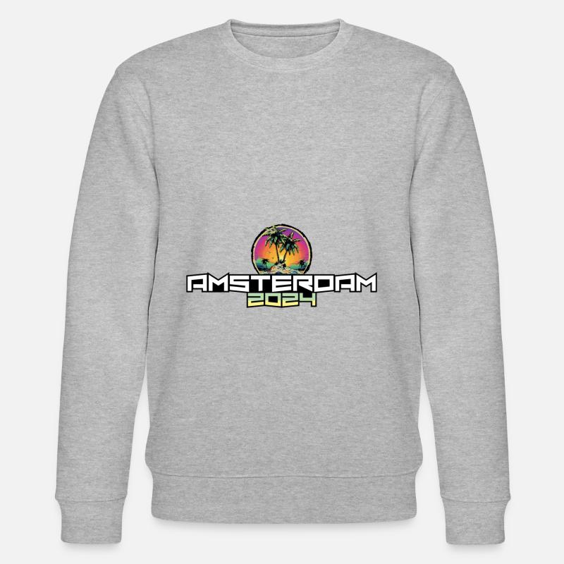 Palmiers de vacances Amsterdam 2024 - Sweat bio CHANGER Stanley/Stella Unisexe - gris chiné