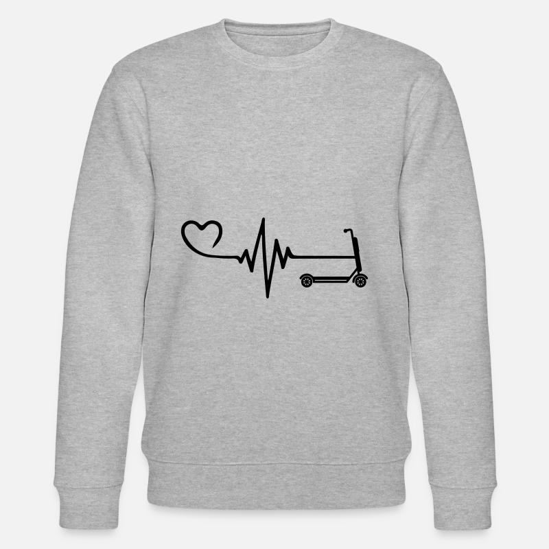 E-scooter pulse coeur amour - Sweat bio CHANGER Stanley/Stella Unisexe - gris chiné