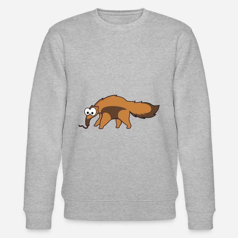 Ameisenbär Comic Tier - Stanley/Stella Unisex Bio-Sweatshirt CHANGER  - Grau meliert