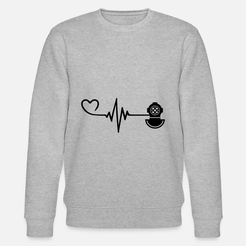 Apnée Plongée Pulse Heart - Sweat bio CHANGER Stanley/Stella Unisexe - gris chiné