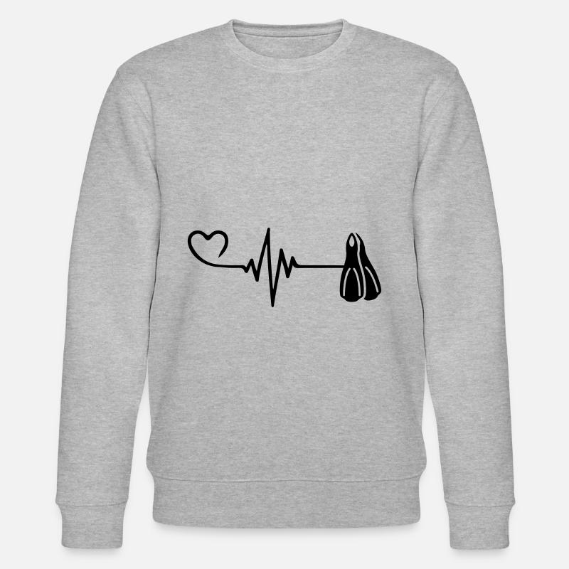 Taucherflossen puls herz - Stanley/Stella Unisex Bio-Sweatshirt CHANGER  - Grau meliert