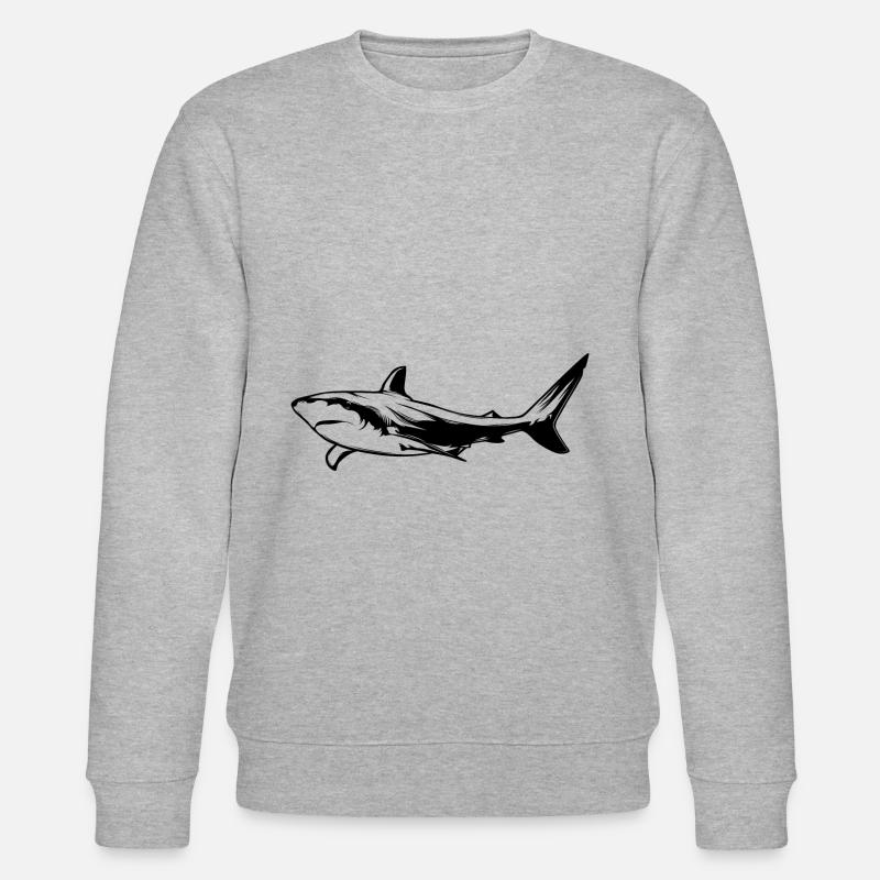 Silhouette d’animal de requin - Sweat bio CHANGER Stanley/Stella Unisexe - gris chiné