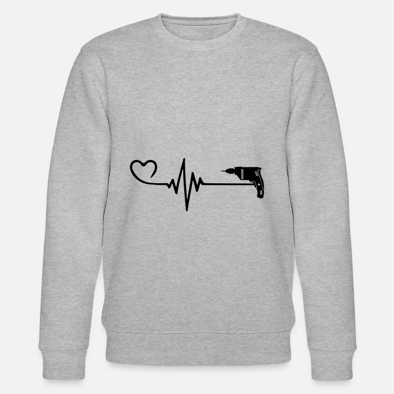 Drill Pulse Heart Love - Sweat bio CHANGER Stanley/Stella Unisexe - gris chiné