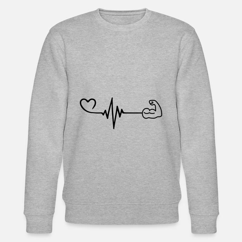 Muscle haltère cardiaque - Sweat bio CHANGER Stanley/Stella Unisexe - gris chiné