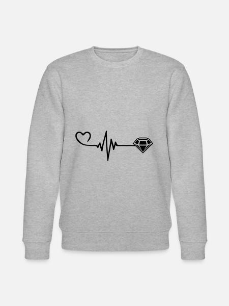 Diamond Pulse Heart Love - Stanley/Stella CHANGER Unisex Organic Sweatshirt - heather grey