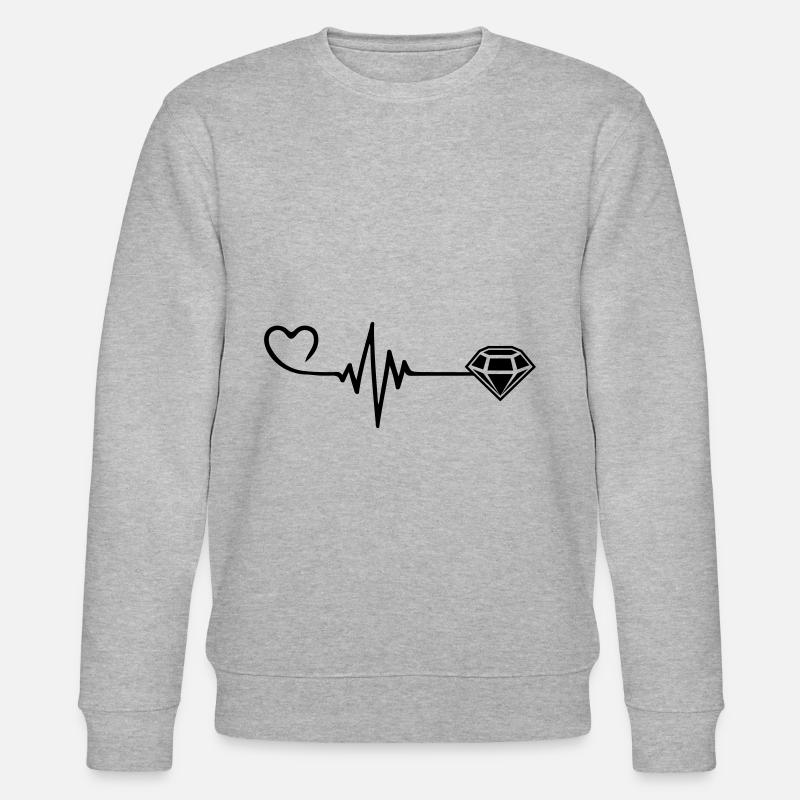 Diamond Pulse Heart Love - Sweat bio CHANGER Stanley/Stella Unisexe - gris chiné