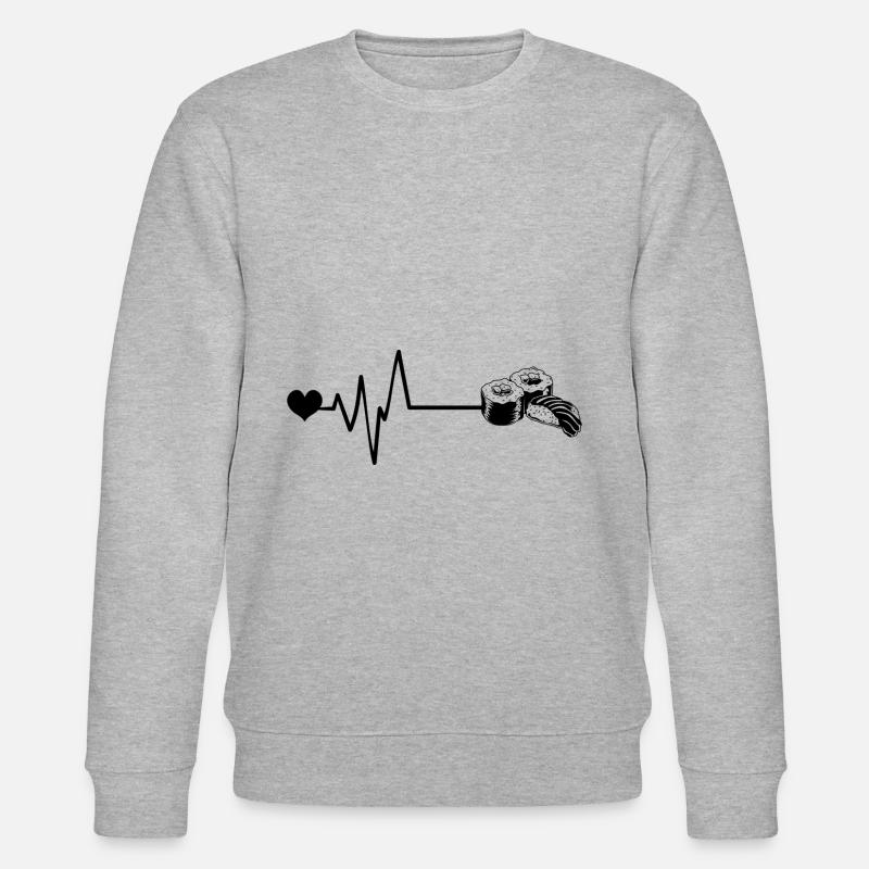 Steak Herzschlag Puls - Stanley/Stella Unisex Bio-Sweatshirt CHANGER  - Grau meliert