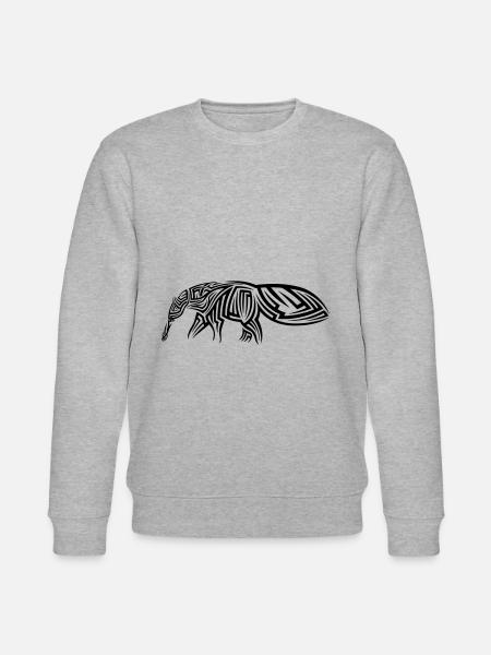 Anteater Tribal Tattoo - Stanley/Stella CHANGER Unisex Organic Sweatshirt - heather grey