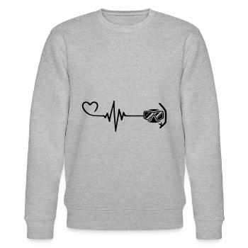 Taucherbrille puls herz - Stanley/Stella Unisex Bio-Sweatshirt CHANGER  - Grau meliert - Vorne - Nik (191cm) & Marisol (170cm)