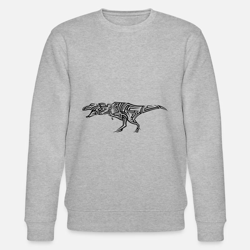 Dinosaur T-Rex Tribal Tattoo - Stanley/Stella CHANGER Unisex Organic Sweatshirt - heather grey