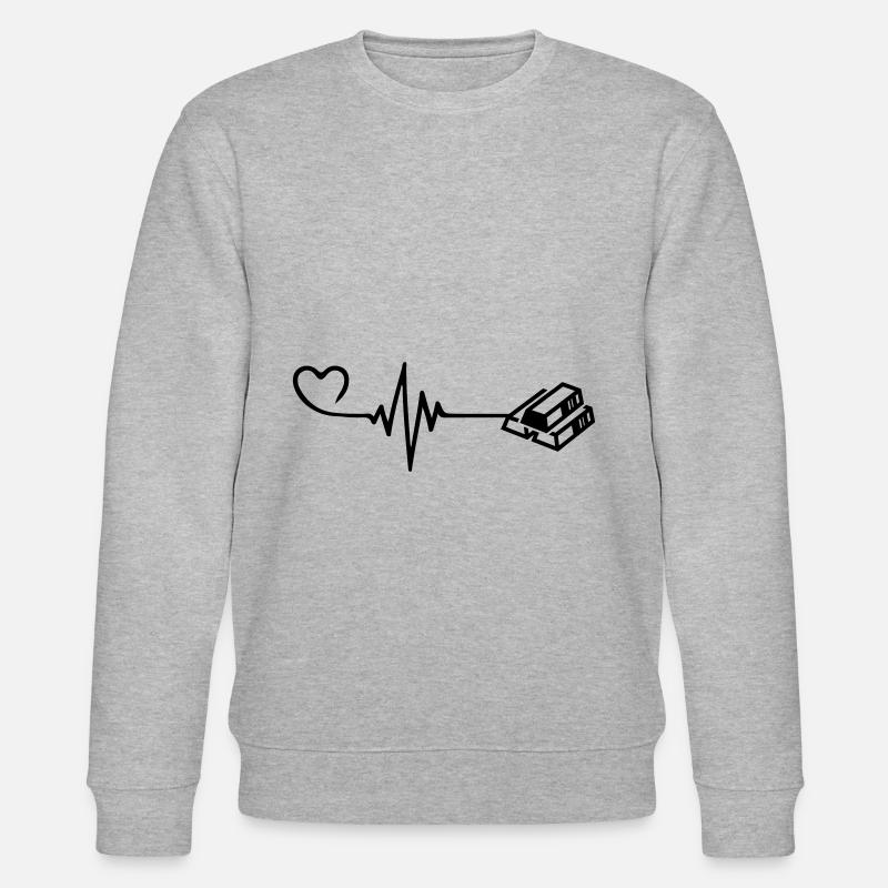Gold Puls Herz Liebe - Stanley/Stella Unisex Bio-Sweatshirt CHANGER  - Grau meliert