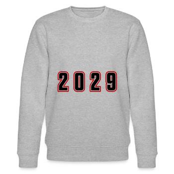 2029 Jahr Zahl - Stanley/Stella Unisex Bio-Sweatshirt CHANGER  - Grau meliert - Vorne - Nik (191cm) & Marisol (170cm)