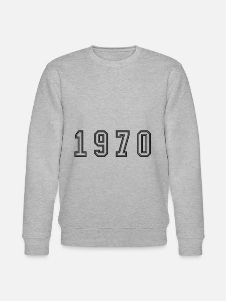 1970 Year Number - Stanley/Stella CHANGER Unisex Organic Sweatshirt - heather grey