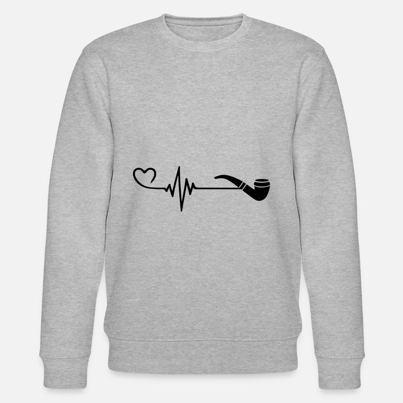 Pipe Pulse Heart Love - Stanley/Stella CHANGER Unisex Organic Sweatshirt - heather grey