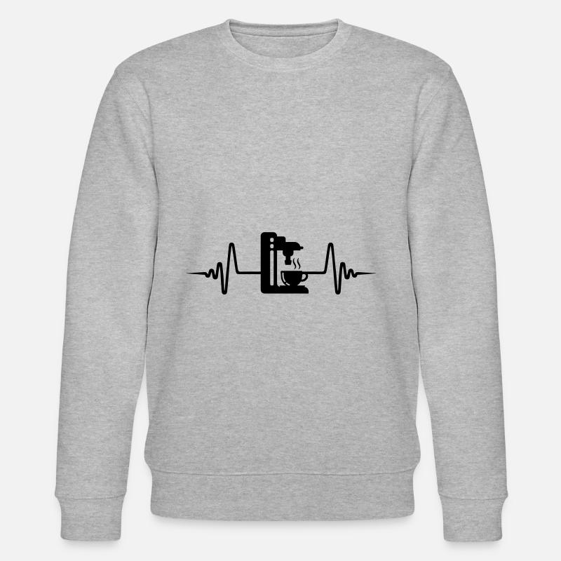 Coffee machine pulse symbol - Stanley/Stella CHANGER Unisex Organic Sweatshirt - heather grey